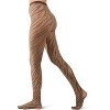 Memoi Women's Zebra Net Tights Mud S-M - 3 of 4