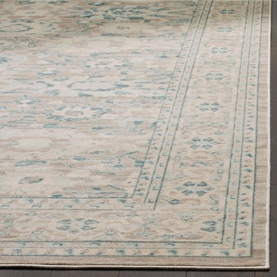 Gray Floral Synthetic Stain-Resistant 4' x 6' Rug
