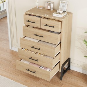 Dresser for Bedroom, Tall Dresser, Tall Drawer with Storage Freestanding, Wooden Closet Storage Chest - 1 of 4