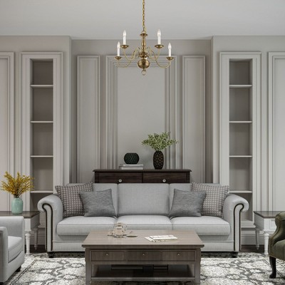 Elegant Williamsburgh 5-Light Brushed Nickel Chandelier