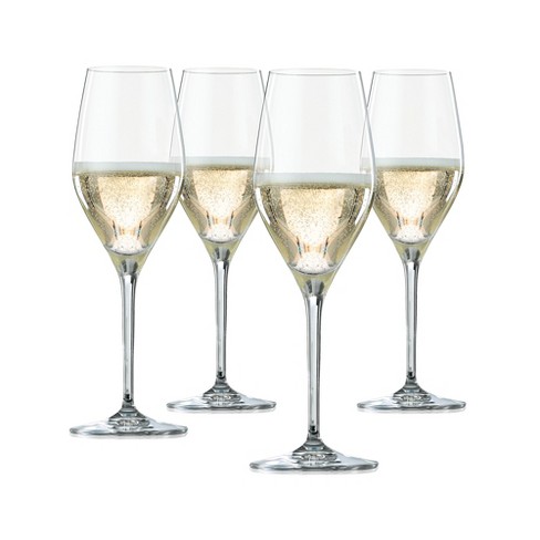 DIAMANTE Prosecco Glasses Set of 4 Plain Undecorated Crystal