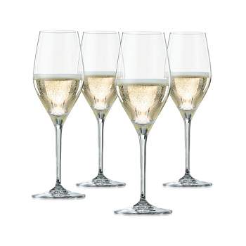 Spiegelau Prosecco Wine Glasses Set of 4 - Crystal, Classic Stemmed, Dishwasher Safe, Professional Quality Wine Glass Gift Set - 9.1 oz, Clear