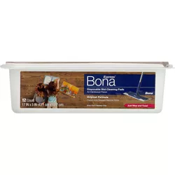 Bona Cleaning Products Mop Refill Wood Surface Wet Mopping Cloths - Unscented - 12ct