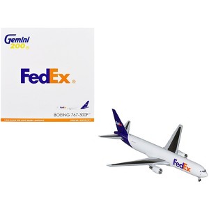 Boeing 767-300F Commercial Aircraft "FedEx" White with Purple Tail "Gemini 200" Series 1/200 Diecast Model by GeminiJets - 1 of 4