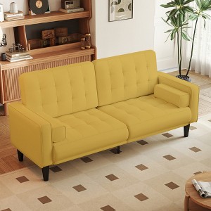 Kayamas 70" Small Loveseat Sofa Small Couch for Living Room, Comfy Love Seat with Removable Washable Cover and Solid Wood Frame - 1 of 4