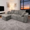 L-Shaped Modular Sectional Sofa Bed with Soft Plush Fabric, High-Density Sponge, Multiple Configurations, Soft Pillows, Wide Armrest - 3 of 4