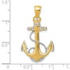 Black Bow Jewelry 14k Two Tone Gold Anchor with Rope Pendant - 4 of 4