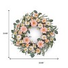 HomeRoots 21" Pink And Green Maple Artificial Wreath - 3 of 4
