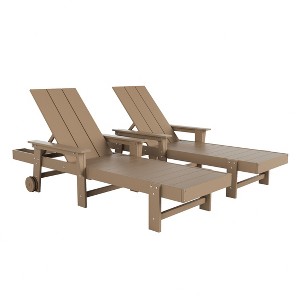 WestinTrends Ashore 2 Piece Reclining Chaise Lounge With Arms & Wheels - 1 of 4