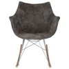 LeisureMod Willow Nursery Rocking Chair in Twill Fabric/Velvet Upholstery - Eiffel Ash Wood Base, Plus Comfort, Perfect for Nurseries - 3 of 4
