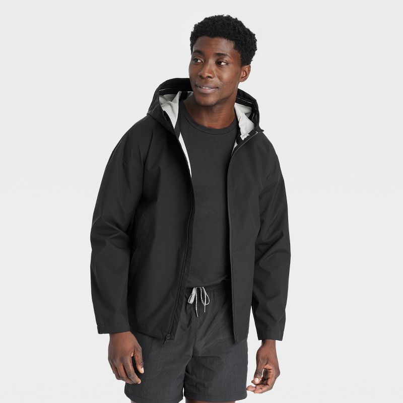 Men&#39;s Waterproof Rain Shell Jacket - All In Motion&#8482; Black, 1 of 4