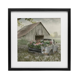 Stupell Industries Gathering Fragrance Flower Truck Framed Print Under Glass Art - 1 of 4