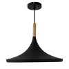 YANSUN 1-Light Industrial Farmhouse Hanging Black Pendant Ceiling Light with Metal Shade for Kitchen Island Dinning Room Black - 2 of 4