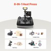 VEVOR Heat Press Machine 8 in 1 Combo, Heat Press 15x15 in, Swing Away T Shirt Printing Machine Digital Control, Black - 3 of 4