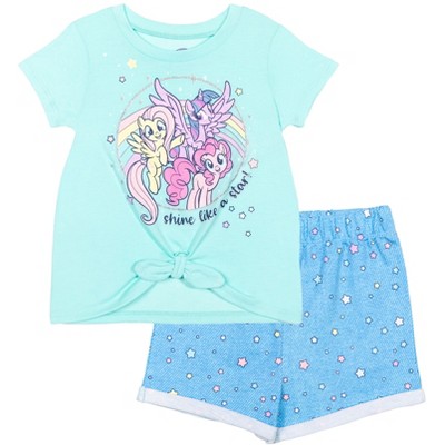 My Little Pony Girls T-Shirt and French Terry Shorts Outfit Set Toddler