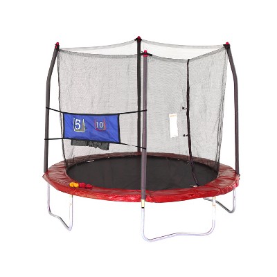 Skywalker Trampolines 8' Round Jump-N-Toss Trampoline with Enclosure - Red