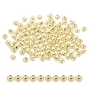 Unique Bargains Metal Round Jewelry Making Gold Filled Spacer Beads 100 Pcs - 1 of 4