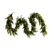 Nearly Natural 9' Pre-Lit Artificial Real Touch Norfolk Island Pine Garland with 50 Warm White LED Lights - 2 of 4