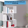 5-Tier Bookshelf, S-Shaped Bookcase, Storage Display Shelf, Freestanding Room Divider, for Home Office, Living Room, Bedroom - 4 of 4