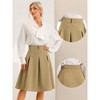 Allegra K Women's Pleated Button Decor High Waist Casual Office Swing Midi Skirts - 2 of 4