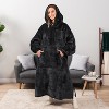 PAVILIA Faux Shearling Wearable Blanket Hoodie, Cozy Oversized Hooded Sweatshirt Adults, Warm Fleece Big Pocket - 4 of 4