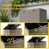 Dolonm 31GAL Light Brown Outdoor Plastic Trash Can - 16.1"W x 16.26"D x 33.86"H, Durable & Weather-Resistant for Patio/Garden - 2 of 4