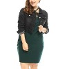 Agnes Orinda Women's Plus Size Cropped Long Sleeve Trendy Fashion Denim Jean Jackets - 2 of 4