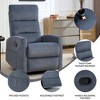 Manual Recliner Chair with Rocker and 360° Swivel, Fabric Upholstery, Handle Recline, Heavy Duty Metal Base - 2 of 4