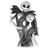 Women's The Nightmare Before Christmas Jack and Sally Black and White Dance Sketch T-Shirt - 2 of 3