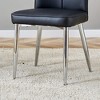 NicBex Dining Table Set for 4 Black Marble-Patterned Slabs Tabletop with Stainless Steel Butterfly Legs with 4 PU Chairs for Kitchen - 3 of 4