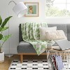 Houndstooth Printed Plush Throw Blanket Light Green - Room Essentials™ - 2 of 4