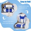 Costway High Back Folding Boat Seats w/ Blue White Sponge Cushion & Flexible Hinges - 3 of 4
