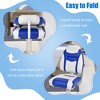 Costway High Back Folding Boat Seats w/ Blue White Sponge Cushion & Flexible Hinges - image 3 of 4