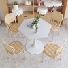 NicBex 32" Modern Round Dining Table with Printed White Marble Table Top, End Table for 4, Leisure Coffee Table for Dining Room, Living Room - 2 of 4