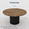 47" Round Dining Table for 4-6 – Industrial Kitchen Table with Sturdy Waveform Metal Pedestal Base for Dining Room and Kitchen - 2 of 4