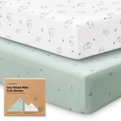KeaBabies 2-Pack Isla Mini Crib Sheets, Pack and Play Sheets Fitted, Pack N Play Sheets, Fitted Crib Sheet