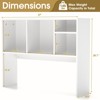 SUGIFT Desktop Bookcase Countertop Storage Bookshelf Organizer with 4 Cubbies Natural/White - image 4 of 4