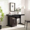 NicBex Home Office Desk with Movable 2-Drawer File Cabinet,Luxury Writing Table Reading Desk for Office&Study,Home Workstation,Espresso - 2 of 4