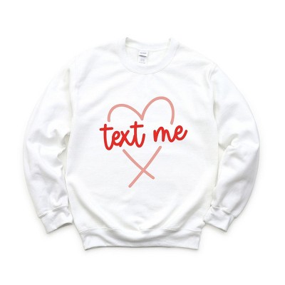 Simply Sage Market Women's Graphic Sweatshirt Text Me Heart