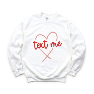Simply Sage Market Women's Graphic Sweatshirt Text Me Heart - 1 of 4