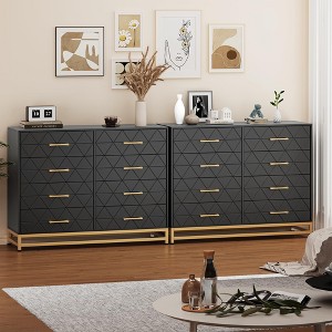 TROPOW Dresser for Bedroom with 8 Drawer, TV Stand Dressers Chest of Drawers Large Wood Dresser for Storage and Organization (White) - 1 of 4