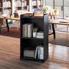 Tangkula Set of 2 Rolling Podium Stand Mobile Lectern Stand w/ 2 Shelves & Lockable Wheels - 4 of 4