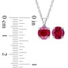EVERLY JEWELRY | Sterling Silver 4 7/8CT TGW Created Ruby Solitaire Stud Earring and Pendant with chain Set - 4 of 4