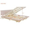 Queen Size Upholstered Floating Bed With Led Light And Usb Port, Hydrualic Platform Bed, Queen Bed Frame With 4 Storage Compartments-Cuddlewood - 4 of 4
