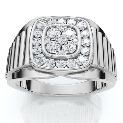 Pompeii3 1/2Ct Men's Everett Diamond Wedding Ring 10k Gold Anniversary Band Lab Created