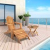 Maggift Patio Accent Chairs, Adirondack Patio Chair with Footrest for Patio, Garden, Poolside, Lawn, Outdoor Leisure, Brown, 29.5" * 37.8" * 37.4" - 2 of 4
