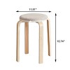 FURNIinspire Dining Chairs Set Of 4 Dining Chair Stackable Stools, Round Backless Chairs, Modern Dining Room Chair, Grey, 11.81"*11.81"*15.74" - 3 of 4