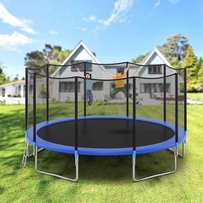 Costway 8FT\14FT\15FT\16FT Combo Bounce Jump Trampoline W/Safety Enclosure Net&Spring Pad Ladder