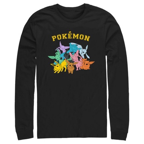 Men's Pokemon Eeveelutions Long Sleeve Shirt - Black - 2X Large