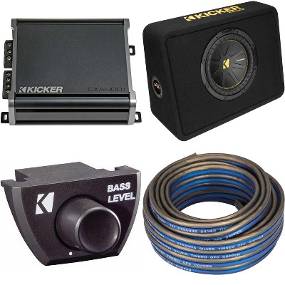 Kicker 10 Inch Comp Truck Bass Package 50TCWC102 with 46CXA4001, Speaker Wire Bundle